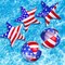 5 Pcs Inflatable 4th of July Pool Float USA 250th Anniversary American Flag Star Beach Balls Large 20'' Red White and Blue Inflatable Balls Independence Day Patriotic Decoration for Summer Pool